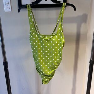 Green Polka Dot One-Piece Swimsuit - Size S